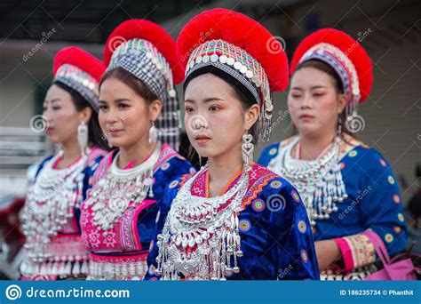 Beautiful Asian Woman Of Hmong Hill Tribe In Tribal Dress On New Year ...