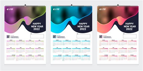 Single Wall Calendar 2022 Template Design With Place For Photo 2947827
