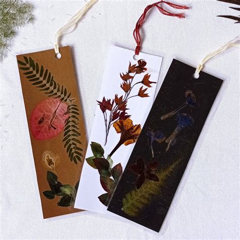 Pressed Flower Bookmark Laminated Flower Art Etsy