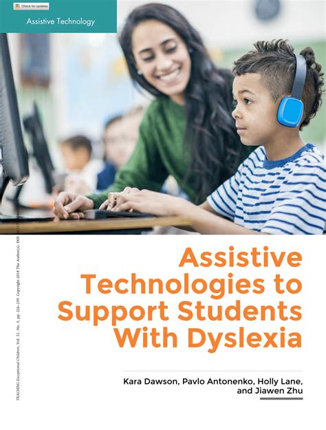 Pdf Assistive Technologies To Support Students With Dyslexia