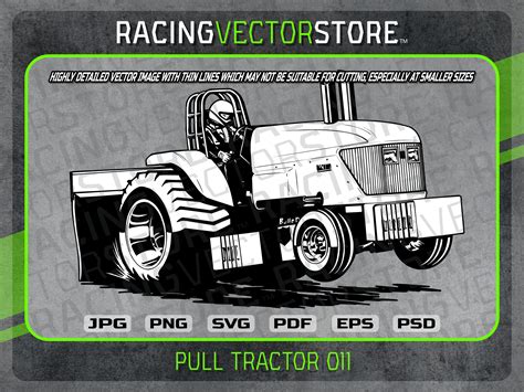 Pulling Tractor Highly Detailed Vector Image In Svg Eps Pdf Png