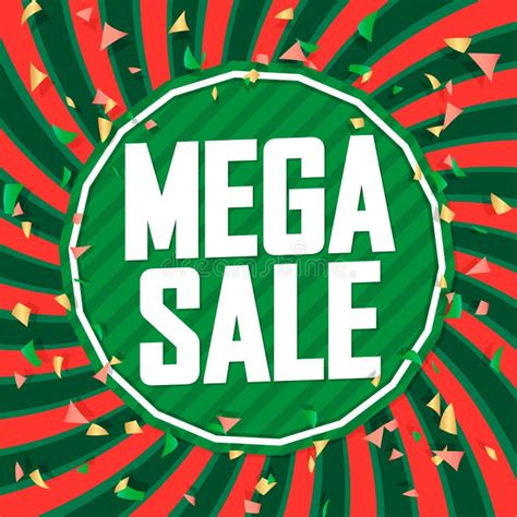 Mega Sale Poster Design Template Discount Banner Vector Illustration