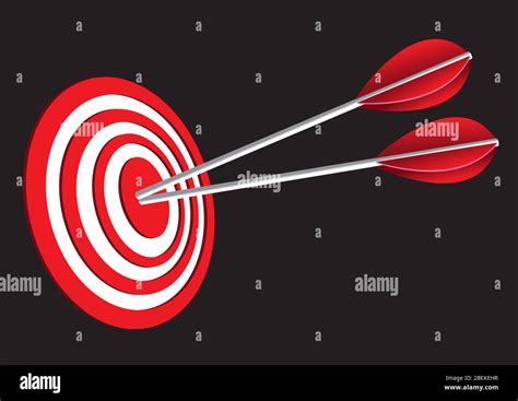 Vector Illustration Of Red Target Board With Two Arrows Stock Vector