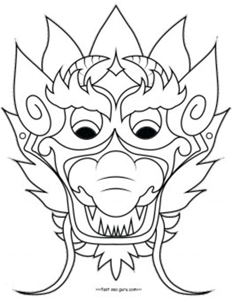 Whether it be a celebration at your home, a foreign culture learning. Printable chinese dragon mask coloring pages cut out ...