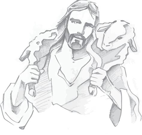 Jesus And Lamb Drawing At Getdrawings Free Download