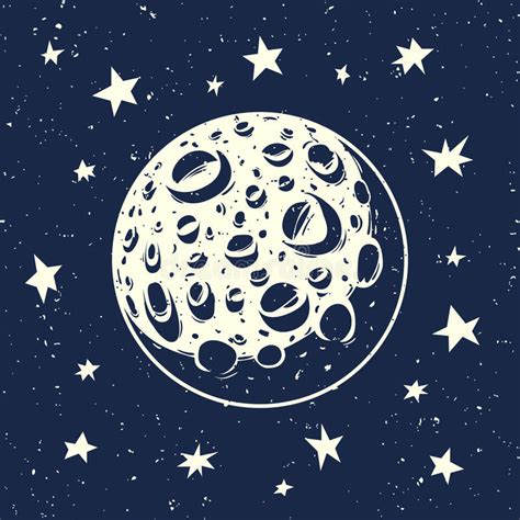 Vector Illustration Of The Moon And Stars Stock Illustration