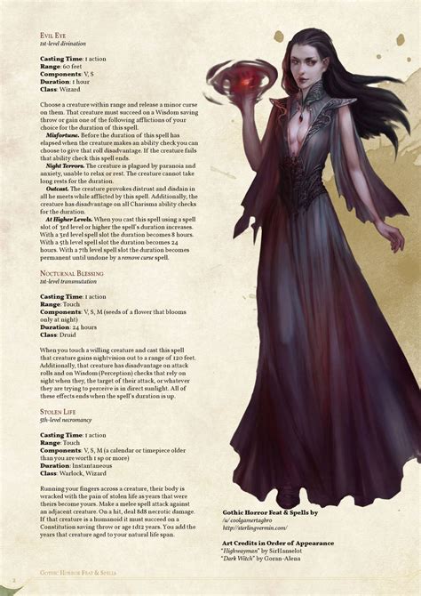 Gothic Spells By Coolgamertagbro Sterling Vermin Dnd 5e Homebrew D