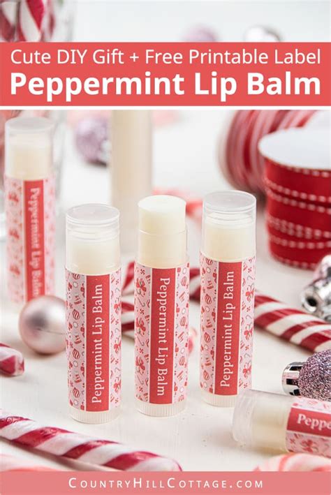 diy peppermint lip balm recipe with printable labels