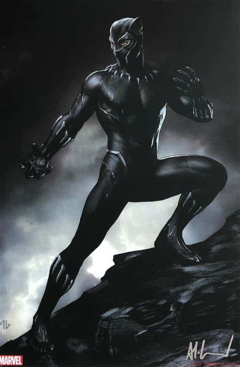 Black Panther Paper Print By Adi Granov Signed