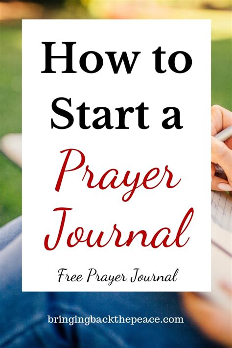 How To Start A Prayer Journal Prayer Journal Printable