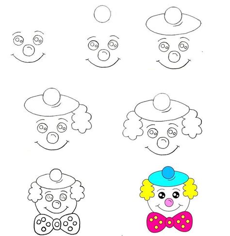 7 Simple Steps To Create A Clown Face Drawing How To Draw A Clown