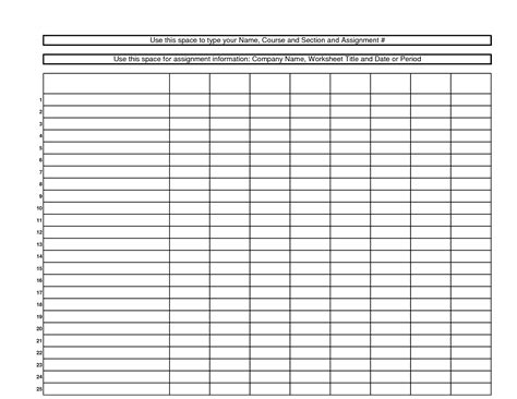 Free Blank Charts To Print Calendar Template Printable