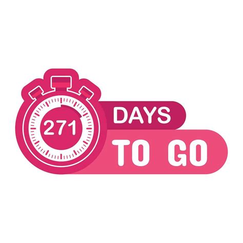 271 Days To Go Countdown Timer Clock Icon 24805016 Vector Art At Vecteezy