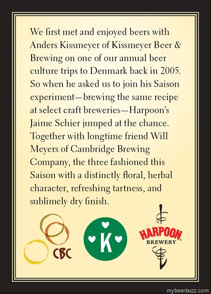 Harpoon Introduces 54th Release In 100 Barrel Series Nordic Saison