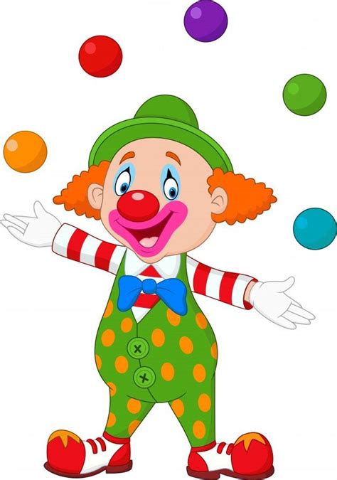 Happy Clown Juggling With Colorful Balls In 2021 Memory Illustration