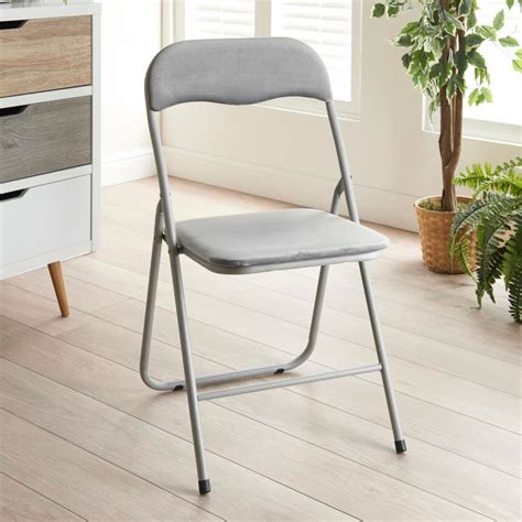 Luxe Velvet Folding Chair Grey Furniture Bandm