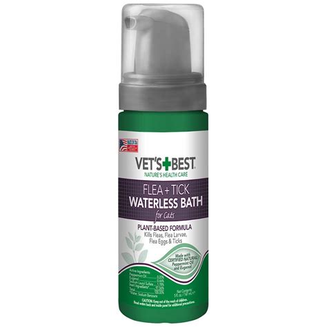 vet s best flea tick waterless bath foam dry shampoo cats 5 oz usa made uk
