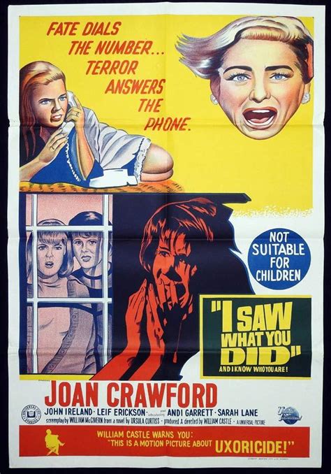 I Saw What You Did Original One Sheet Movie Poster William Castle Joan