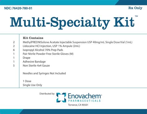 Multi Specialty Kit Asclemed Usa Inc Fda Package Insert