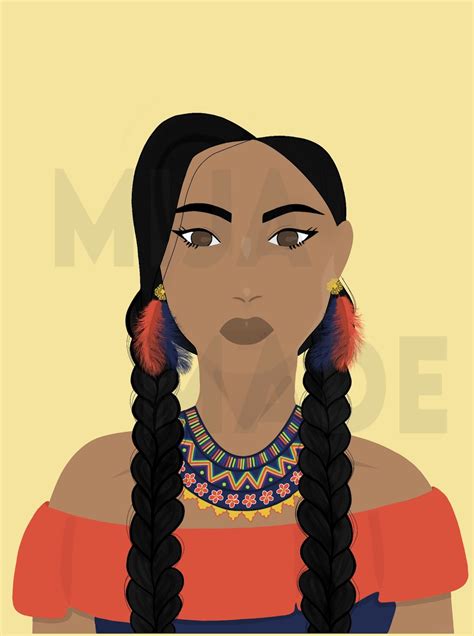 la indígena indigenous woman digitally created art print etsy