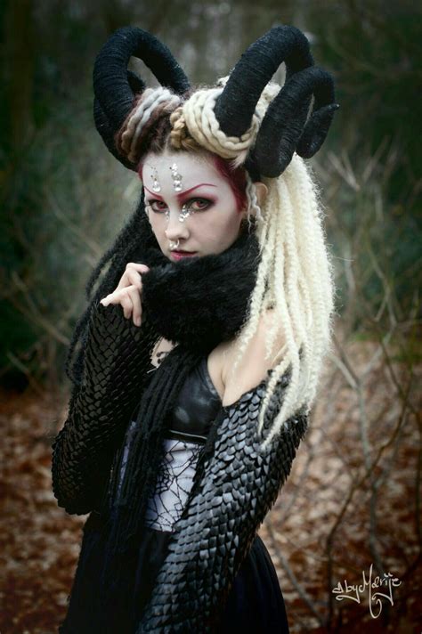Psychara Blonde Goth Demon Costume Halloween Accessories Hair