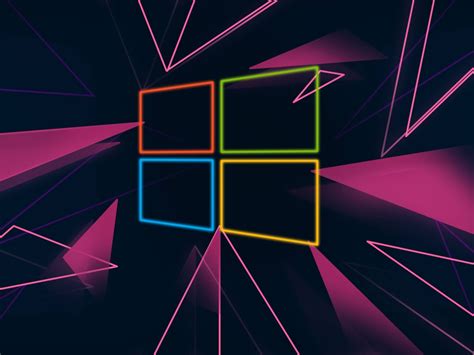 1152x864 Resolution Windows 10 Neon Logo 1152x864 Resolution Wallpaper