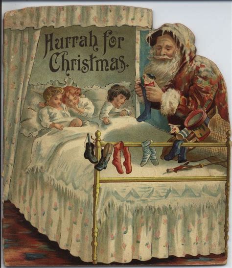 HURRAH FOR CHRISTMAS Antique Postcard Vintage Ephemera Vintage