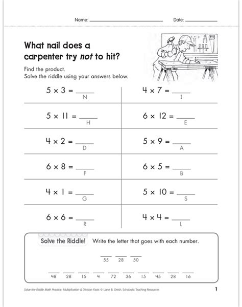 Solve The Riddle 25 Multiplication Printable Number Puzzles And
