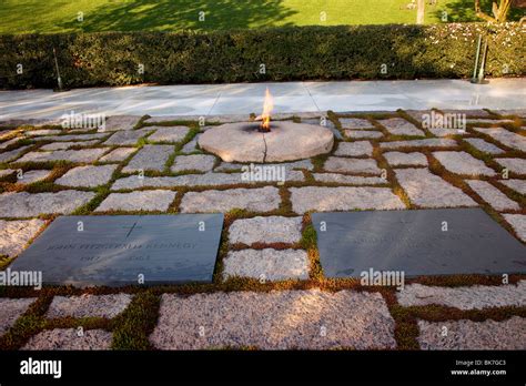 Gravesite Of President John F Kennedy And His Wife Jacqueline At Stock