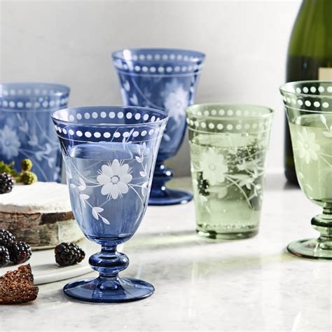 Vintage Etched Stemware Collection Williams Sonoma