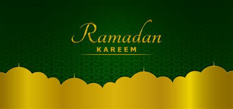 Beautiful Green And Golden Ramadan Template Background 2276908 Vector