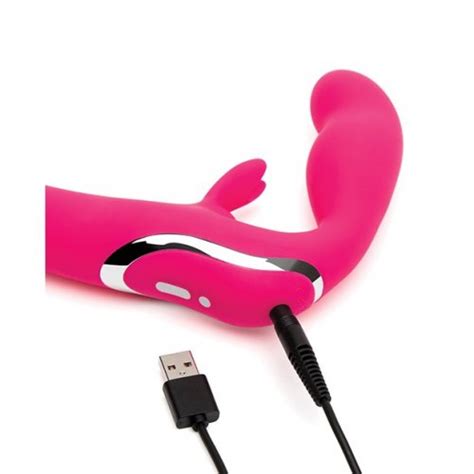 Happy Rabbit Rechargeable Vibrating Strapless Strap On Pink Sex