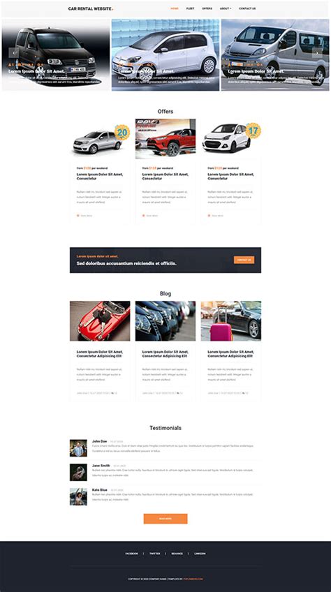 Free Rent A Car Template Car Rental Template Phpjabbers