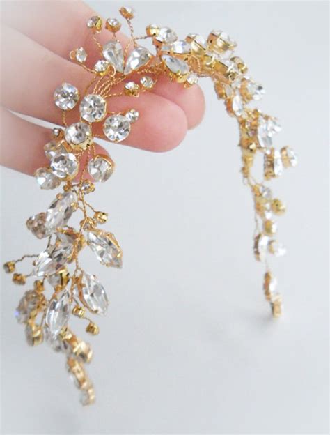 Swarovski Crystal Hair Vine Crystal Headband Bridal Hair Etsy