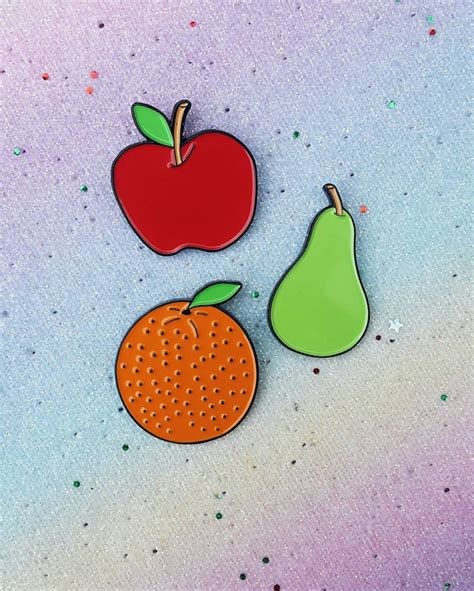 Apple Enamel Pin Fruit Enamel Pins Lapel Pin Brooch Badge Etsy