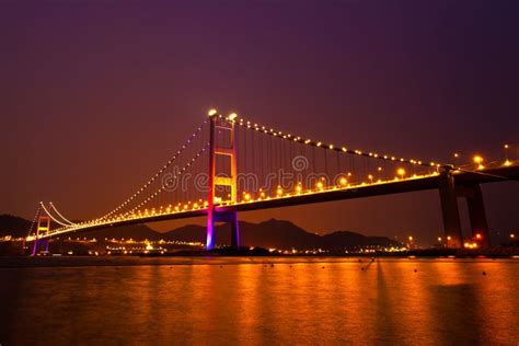 Tsing Ma Bridge Of Hong Kong Stock Image Image Of Tsing Reflection