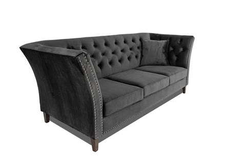 Sofa Chesterfield Queen 3 Seater Dark Grey Мебели Калацерка