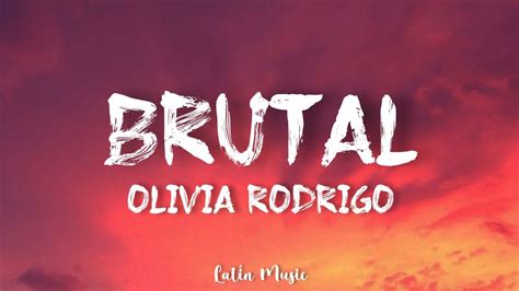 Olivia Rodrigo Brutal Lyrics Youtube
