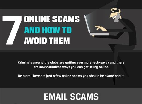 7 Online Scams And How To Avoid Them Venngage Infographic