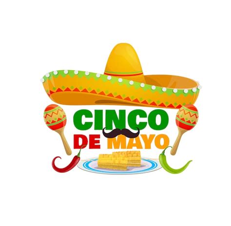Premium Vector Cinco De Mayo Holiday Icon With Mexican Sombrero Hat