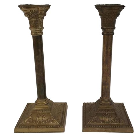 Pair Of Georgian Brass Candlesticks For Sale At 1stdibs