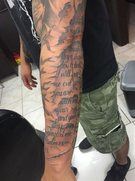 Psalms 234 Arm Tattoos For Guys Forearm Arm Sleeve Tattoos Half