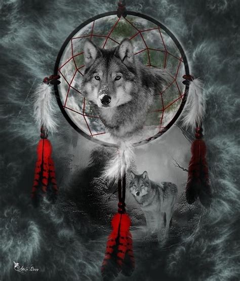 Wolves With Dream Catchers Dream Cgw