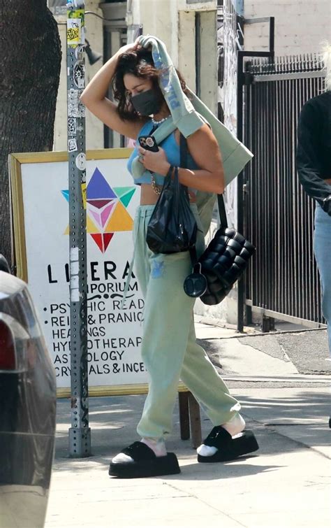 Vanessa Hudgens In A Green Sweatsuit Was Seen Out For Lunch In Los