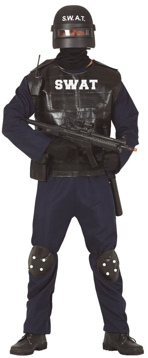 Mens Swat Team Police Special Forces Fancy Dress Costume Adults Outfit