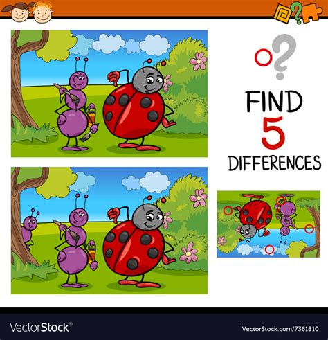 Preschool Differences Task Royalty Free Vector Image