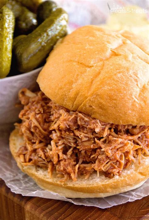 For the crunchiest texture and best flavor, wait to combine the . Crock Pot Smokey BBQ Shredded Chicken Sandwich Recipe ...