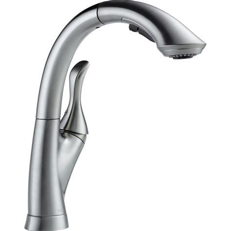 Using a touch activated kitchen faucet gives you convenience. Delta Linden Pull Down Touch Single Handle Kitchen Faucet ...