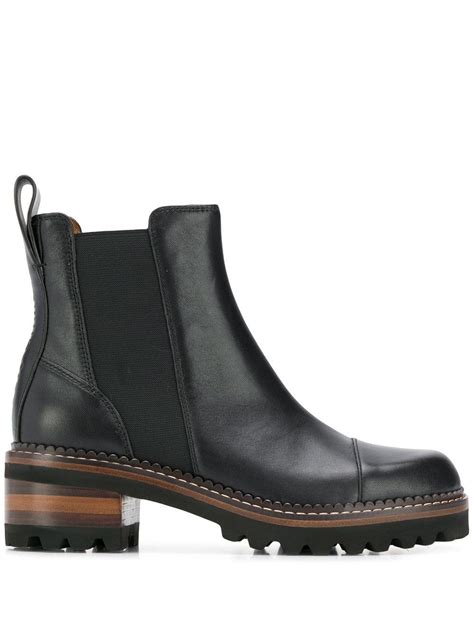See By Chloé Leather Chelsea Platform Boots In Black Save 28 Lyst