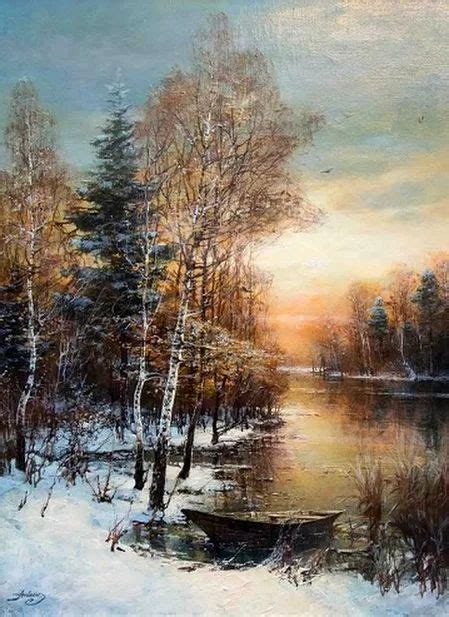 Hűsítő téli tájképek festése online oktatóvideók - KINVA Festmények | Landscape art, Winter ...